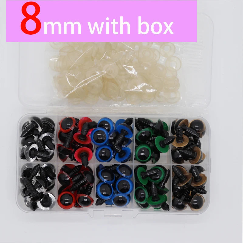 100pcs Plastic Safety Eyes 5-20mm for DIY Toys and Dolls