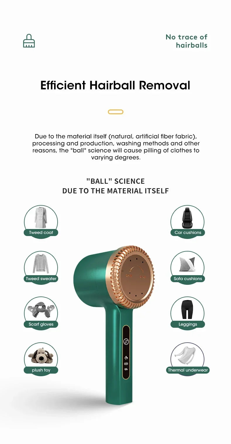 Electric Lint Remover USB Rechargeable Fabric Shaver Portable Fuzz and Hair Ball Remover
