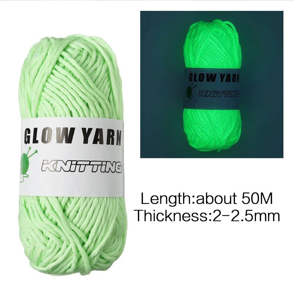 JJYY Fluorescent Luminous Soft Solid-color Thread 50m DIY Craft