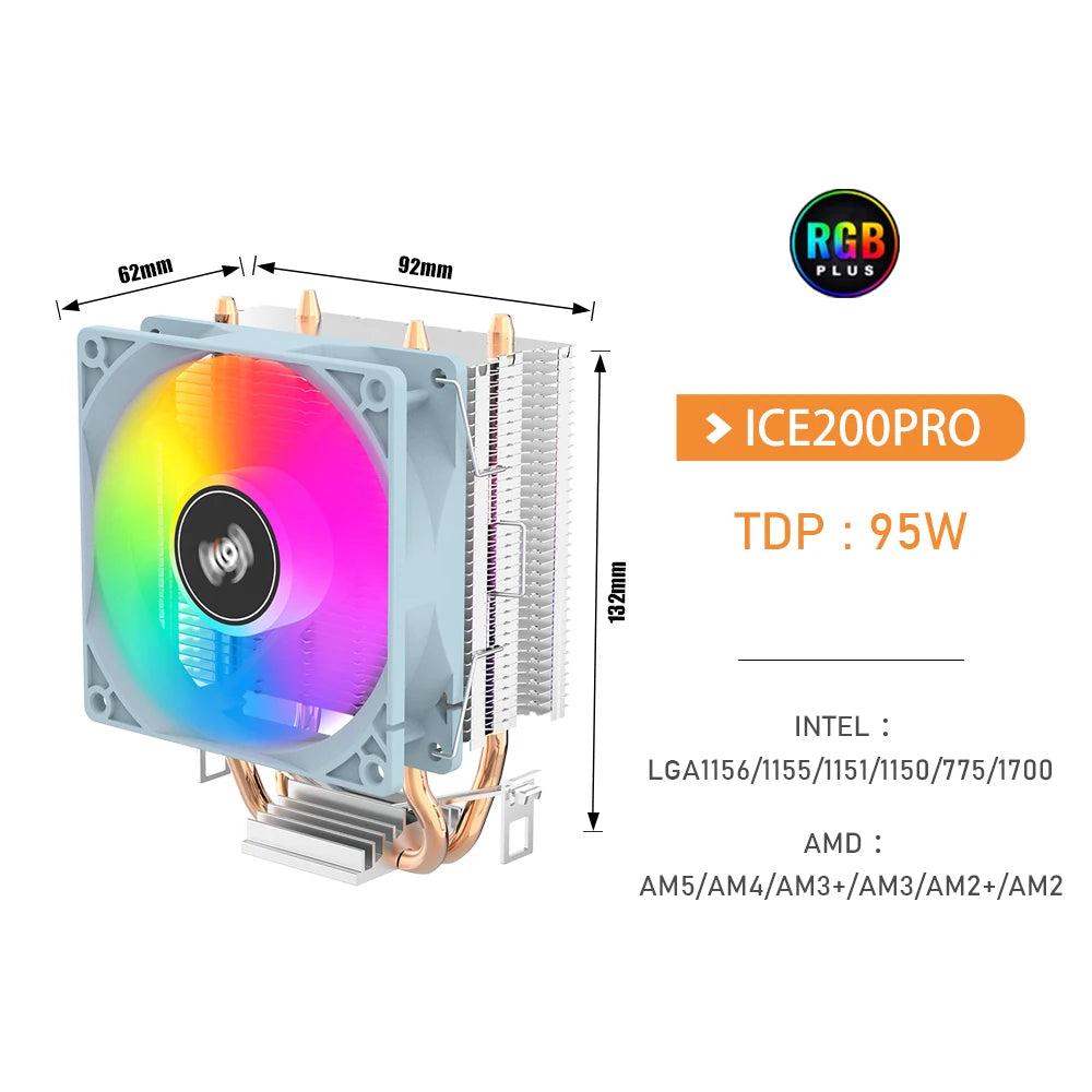 Aigo ICE200PRO Air CPU Cooler with 2 Heatpipes and PWM Fan
