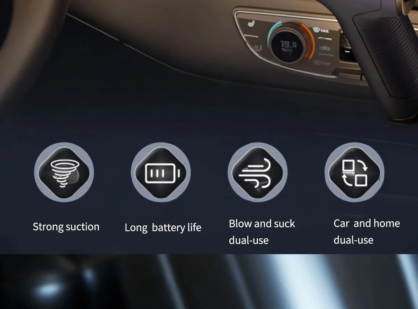 CENRR 98000PA Car Vacuum Cleaner Portable Wireless Strong Suction