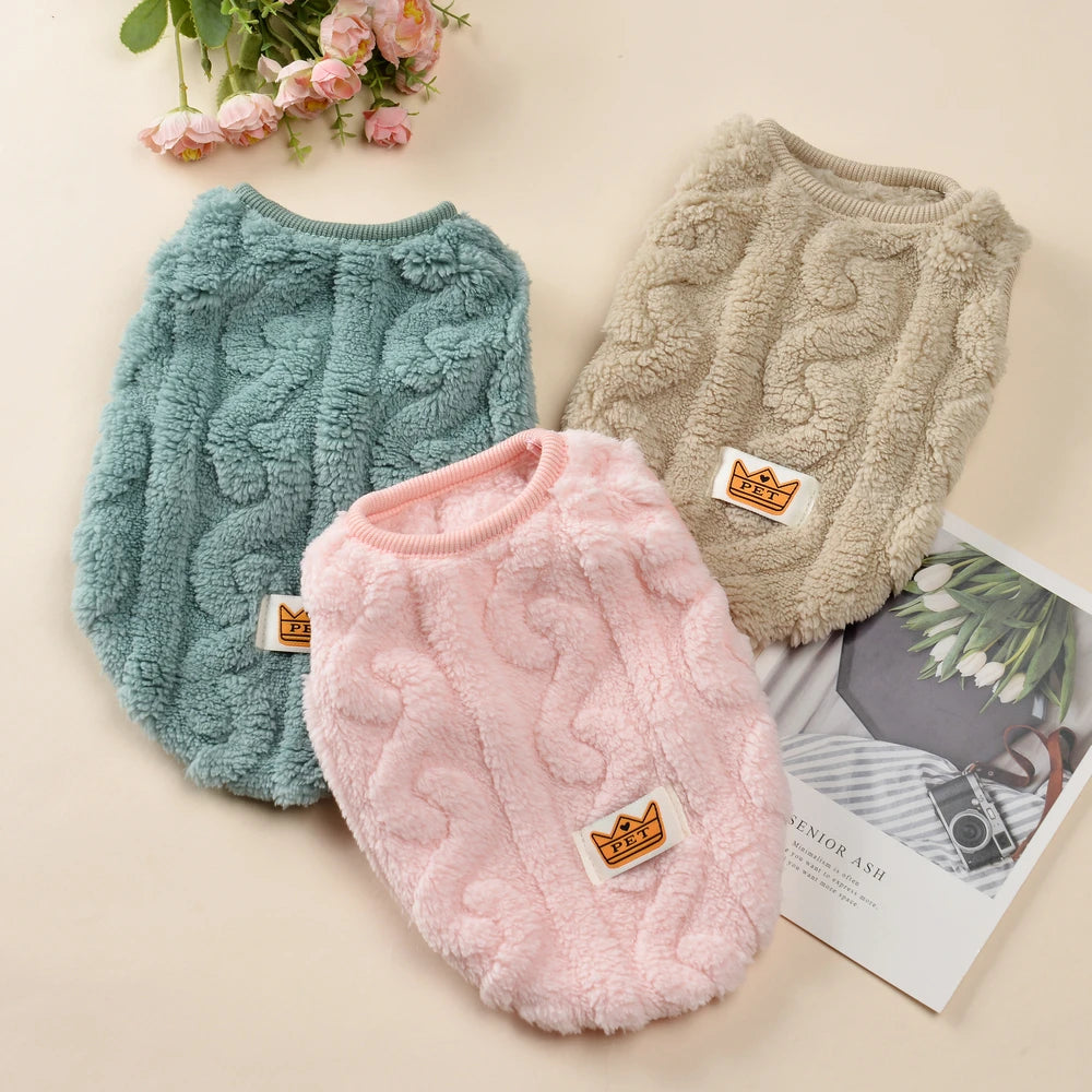 Soft Cozy Cat Clothes Winter Warm Fleece Costume Autumn Sphynx Vest Sweater for Small Dog Pullover Kitten Pet Jacket Coat Outfit
