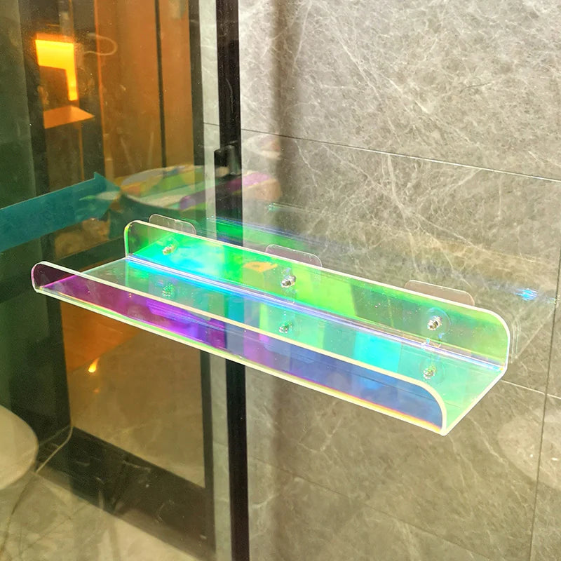 Colour Invisible Acrylic Floating Shelves Wall Mounted Bookshelf Storage Rack for Room and Bathroom