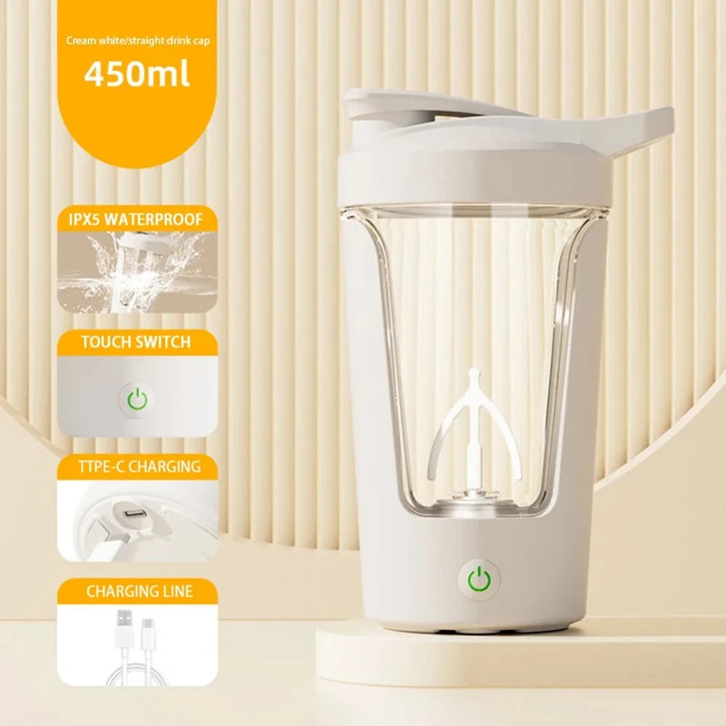 USB Shaker Cup β 450ml Rechargeable Electric Protein & Meal Replacement Mixer for Gym & Travel