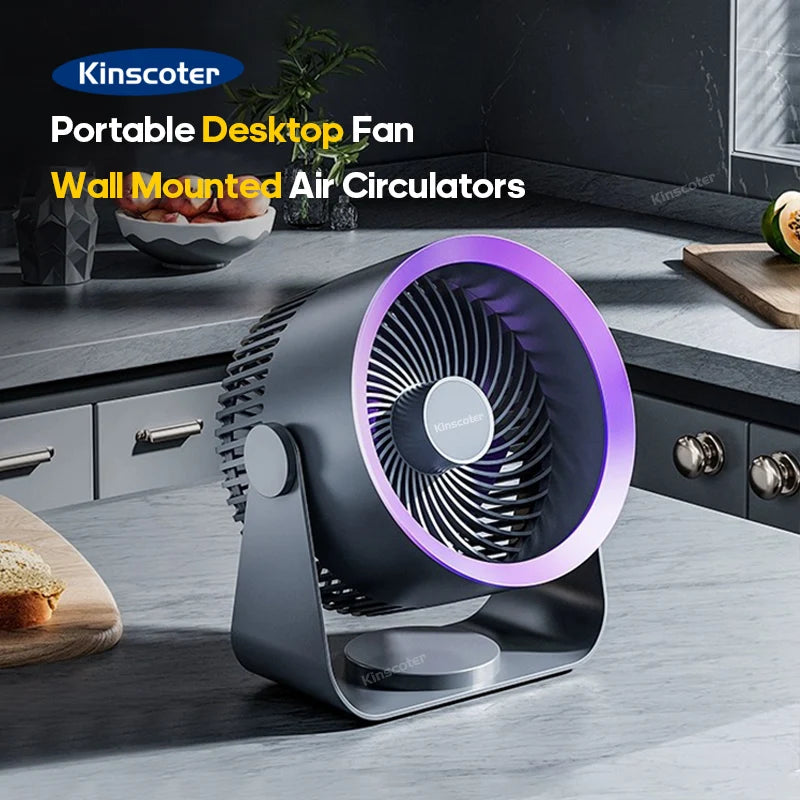 KINSCOTER Multifunctional Electric Fan Circulator Wireless Portable Quiet Desktop Wall Ceiling Air Cooler