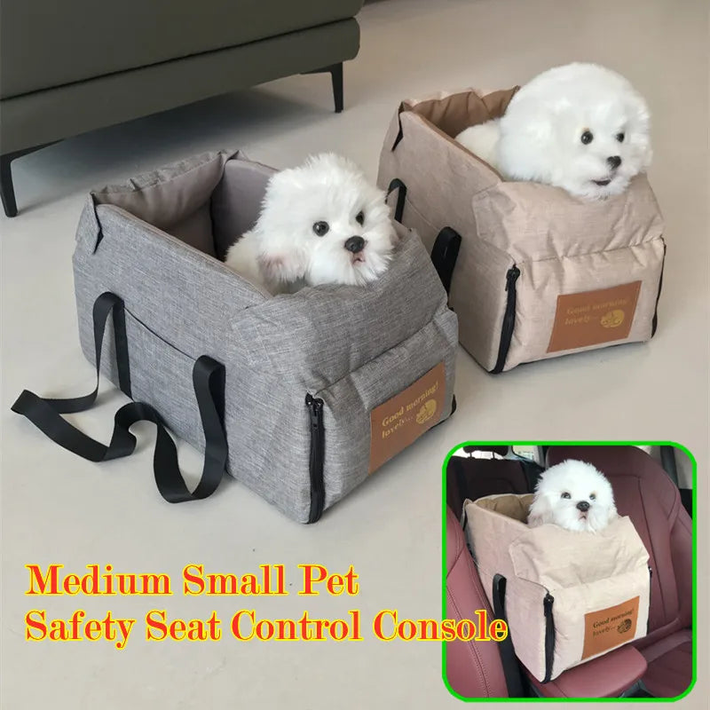 42X22X23cm Portable Pet Cat Elevated Car Seat Waterproof Dog Carrier for Small Dogs and Cats