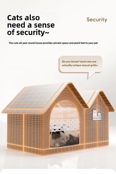 Summer Cooling Pet House for Cats and Dogs Portable Ice Shelter with Air Conditioning Design Ideal for Hot Weather