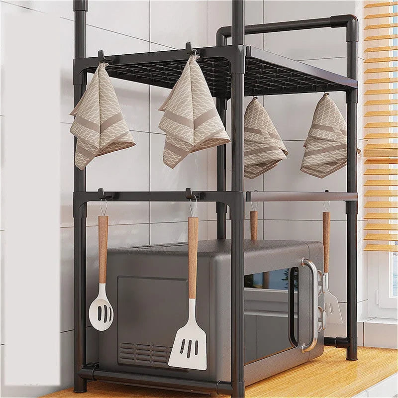 Multi Layer Kitchen Storage Rack Condiment Organizer Microwave Shelf Countertop Tidying Solution Kitchen Accessories