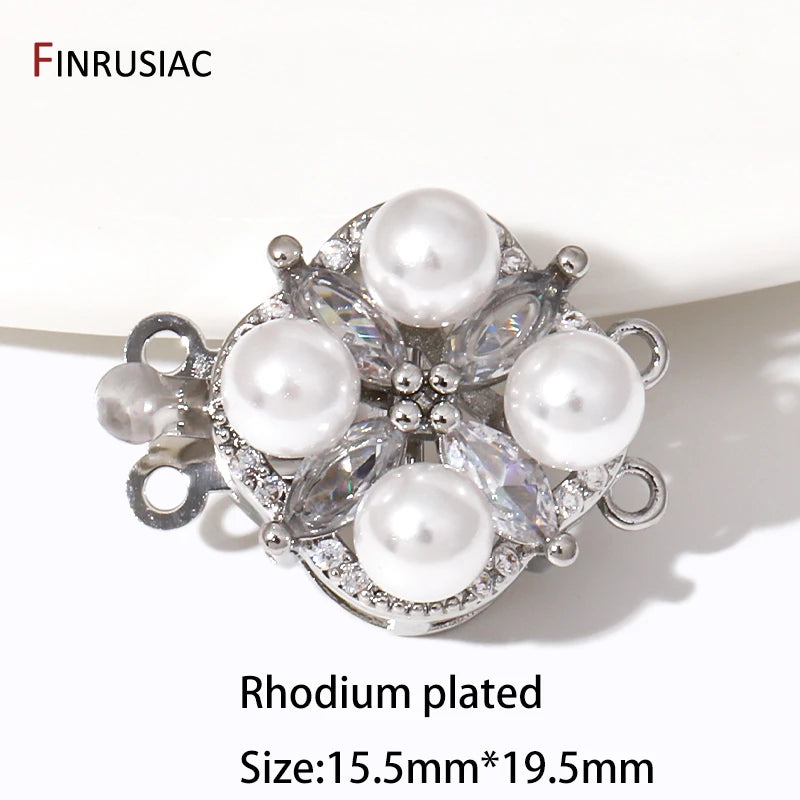 Multi Styles 18K Gold Plated Brass Flower Safety Clasps for DIY Jewelry