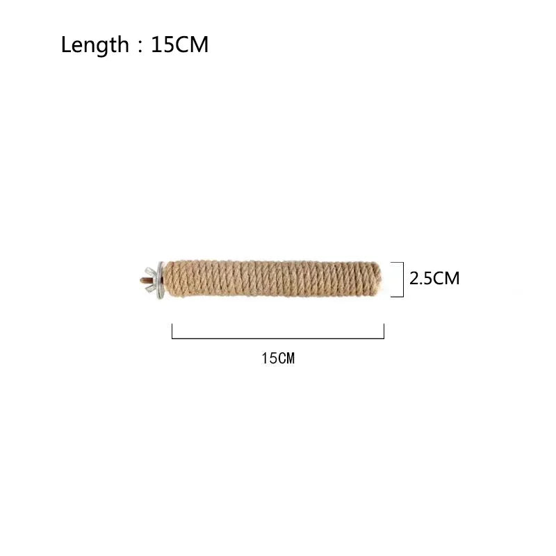 Natural Hemp Rope Bird Perch for Parrots - Handmade Chewable Perch Stand Eco-Friendly Cage Accessory for Parrots Pet Birds Toy