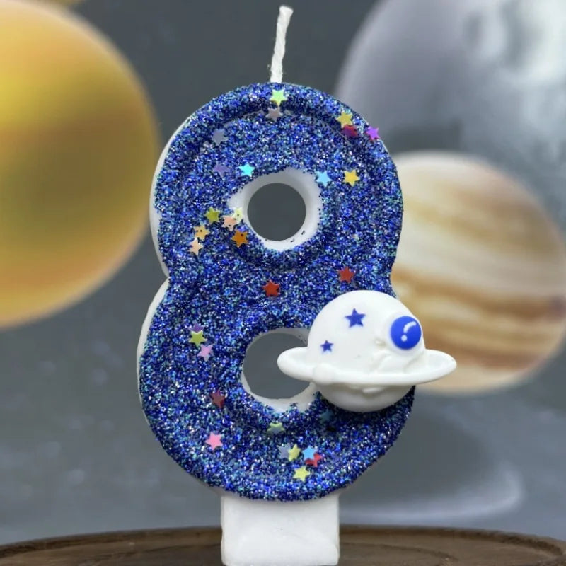DIY Digital Birthday Wax Planet Universe Cake Candles