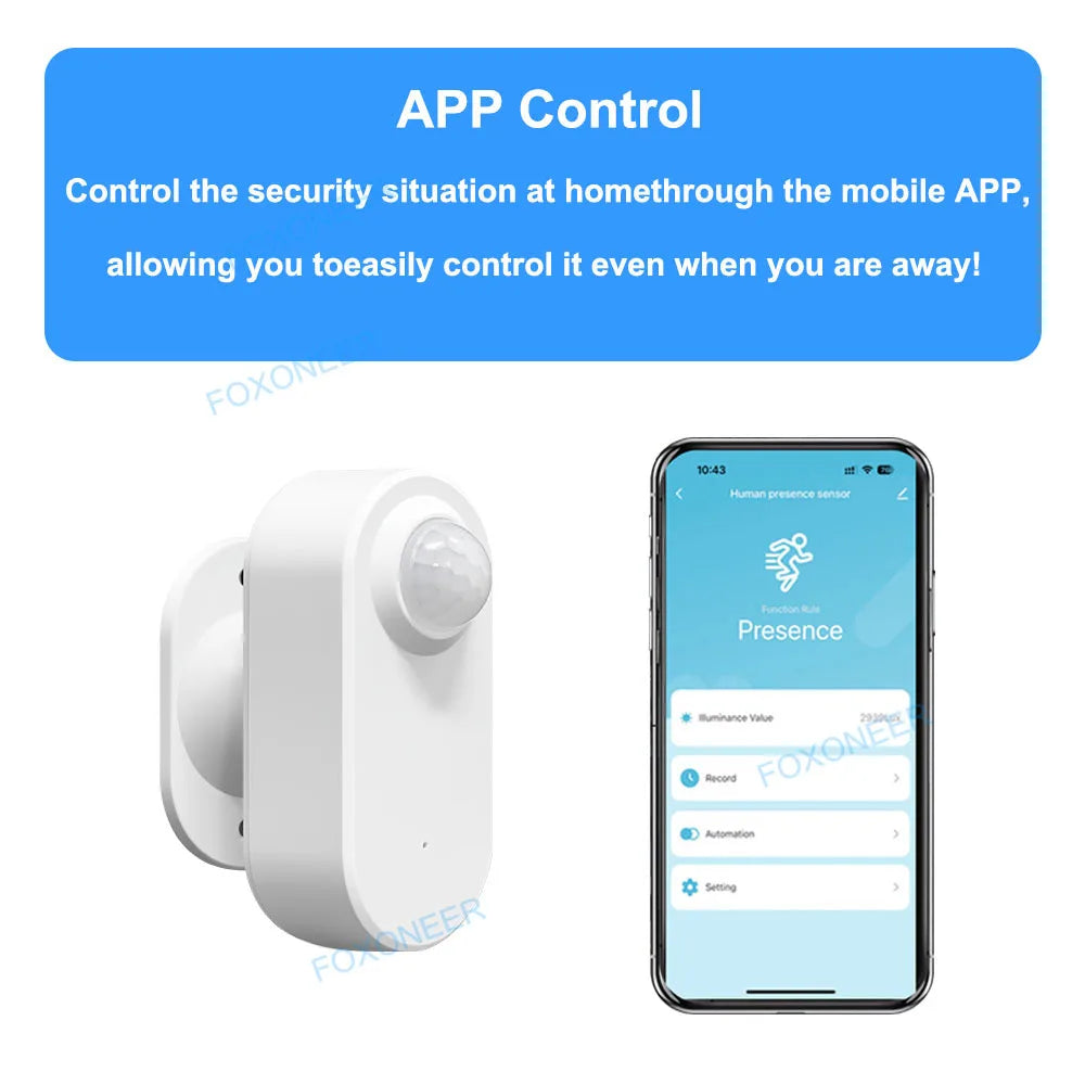 Detector de presencia humana Tuya Zigbee, detección de luminancia/distancia, sensor de movimiento PIR inteligente compatible con Zigbee 2mqtt Home Assistant