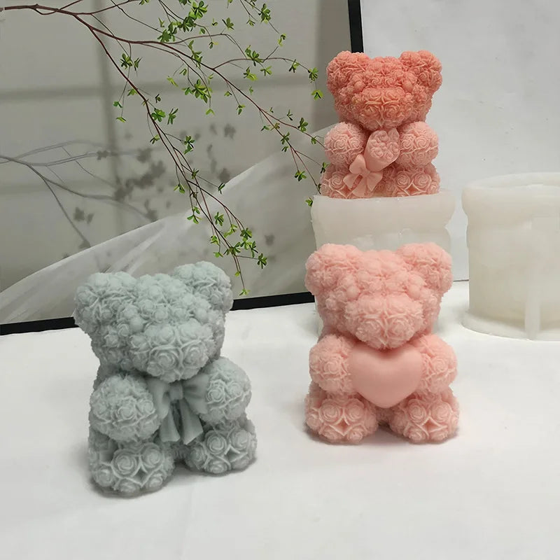 3D Bear Hug Love Silicone Candle Mold for DIY Home Decor Gift