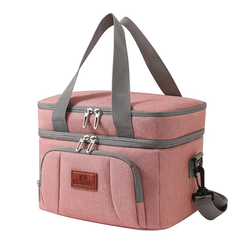 Multifunctional Double Layers Tote Cooler Lunch Bag β Large Capacity for Travel and Picnic