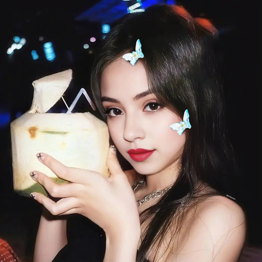 2Pcs Butterflies Hair Clip for Girls Mini Braiding Accessories