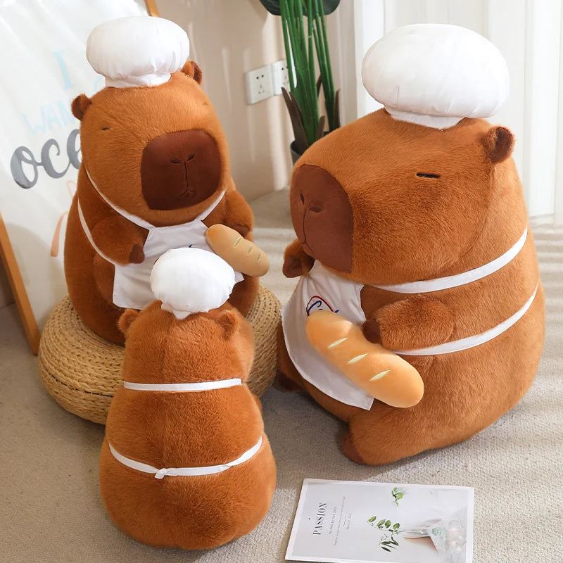 Chef Capybara Plush Doll Cute Capibara Soft Stuffed Animal