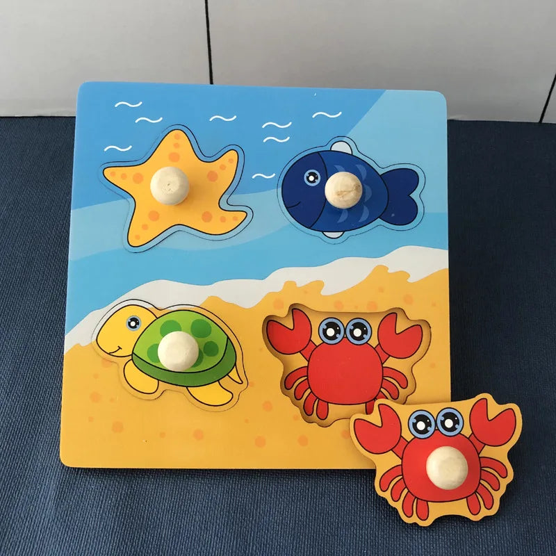 Wooden Puzzle Montessori Toys for Baby Early Learning 1-3 Years