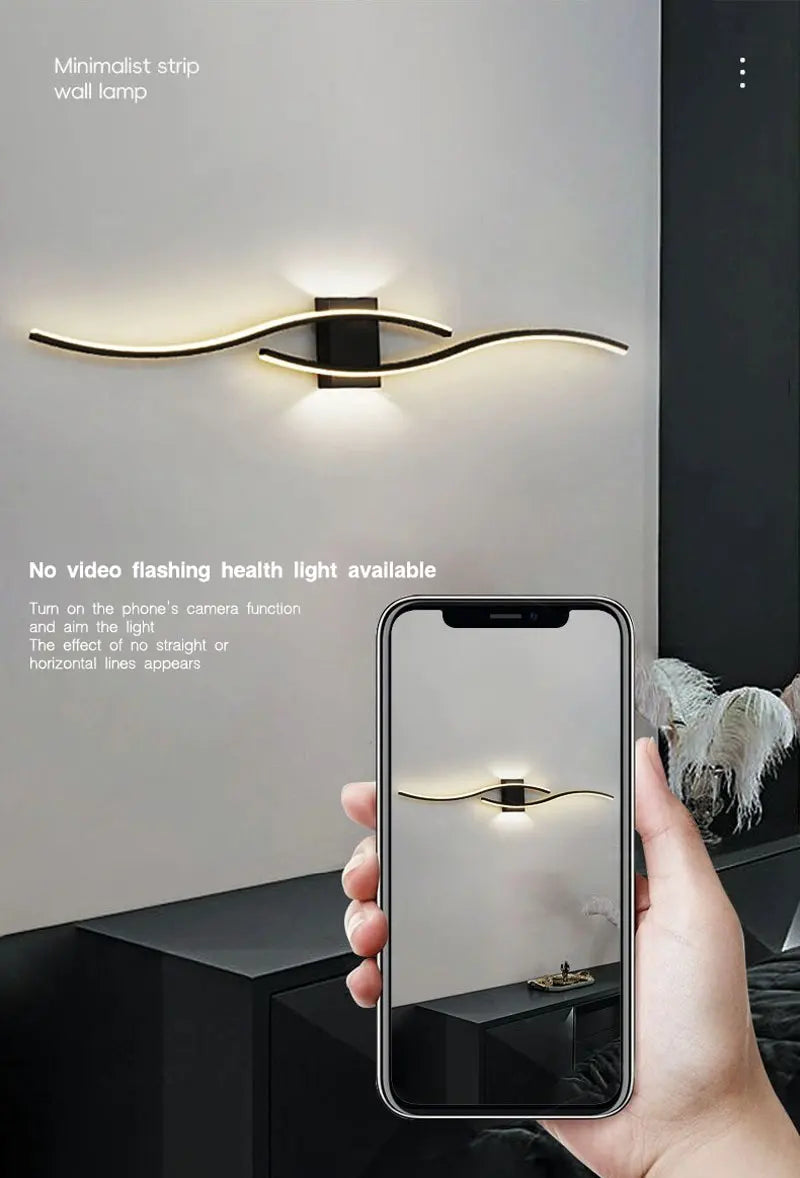 Indoor LED Wall Lights Modern Wall Sconces for Bedroom and Corridor Black Gold White Finish Stylish Indoor Lighting