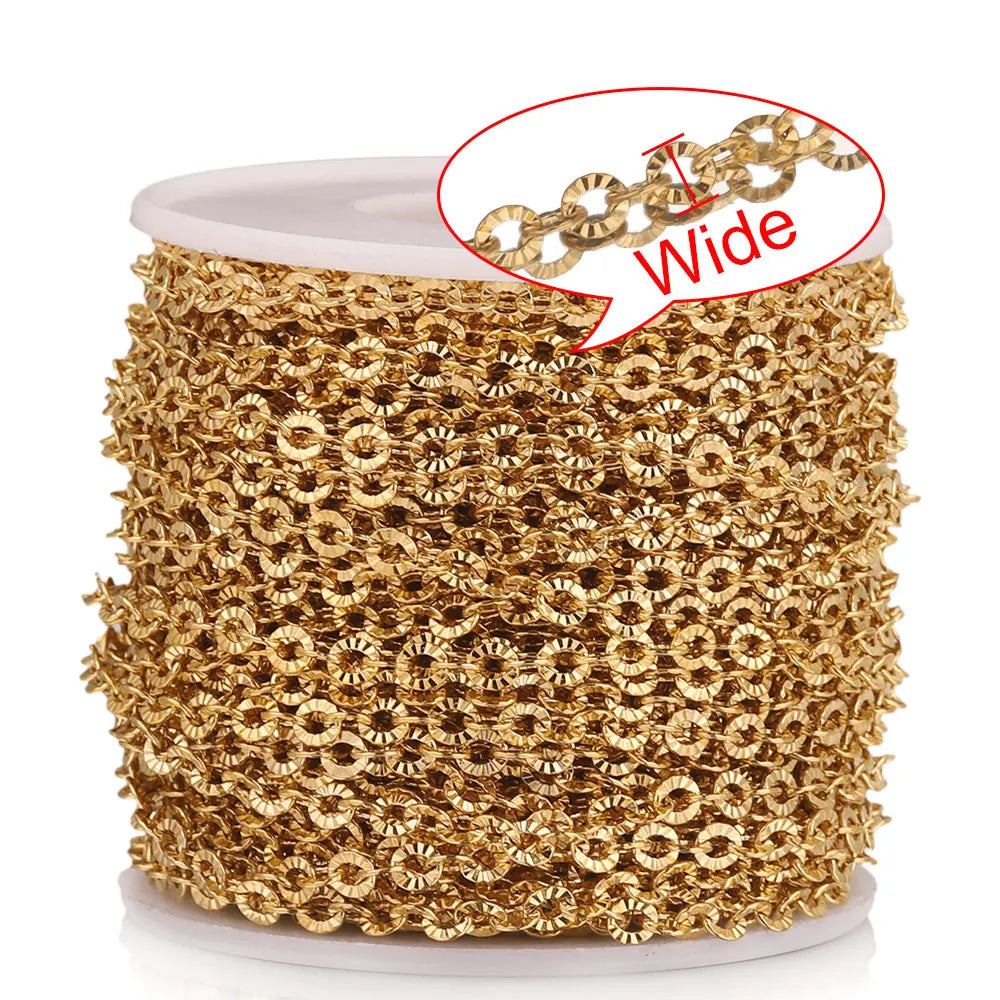 2m Lot Stainless Steel O Shape Oval Gold Chain for Jewelry