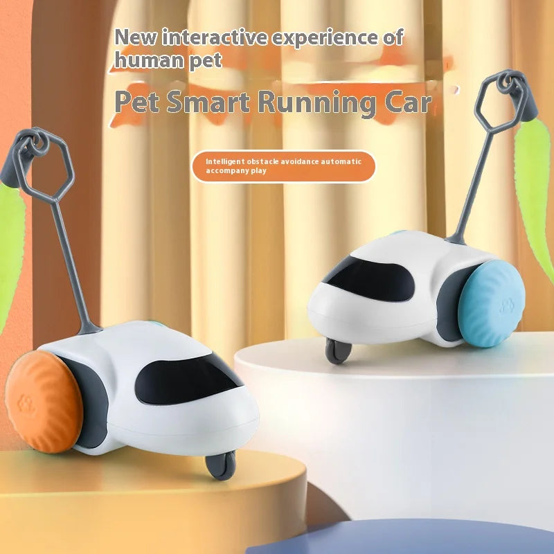 Smart Interactive Cat Toy Car Auto-Running Vehicle with Obstacle Detection for Indoor Cats