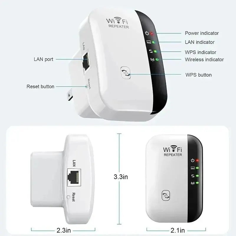 Wireless Signal Booster Wifi Extender Small Steamed Bun Repeater for Home Network Amplification
