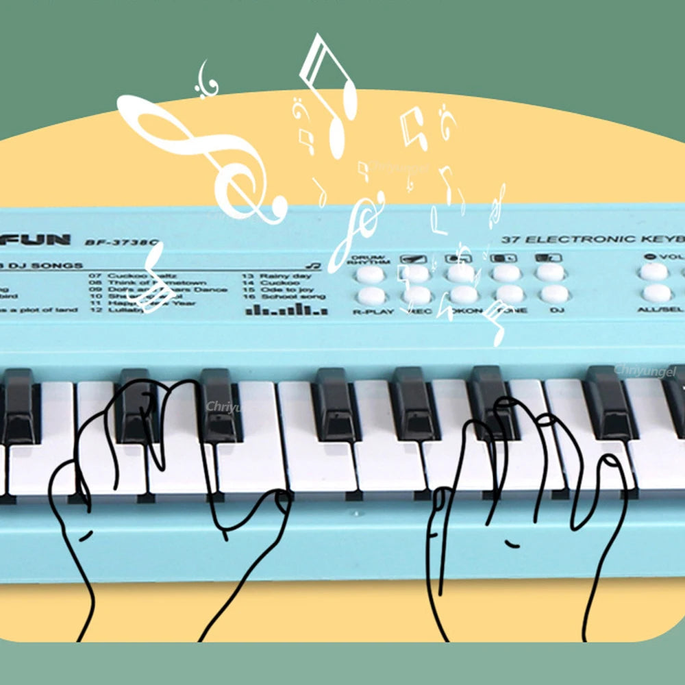 37 Keys Kids Electronic Piano Keyboard with Microphone Educational Musical Instrument for Boys and Girls