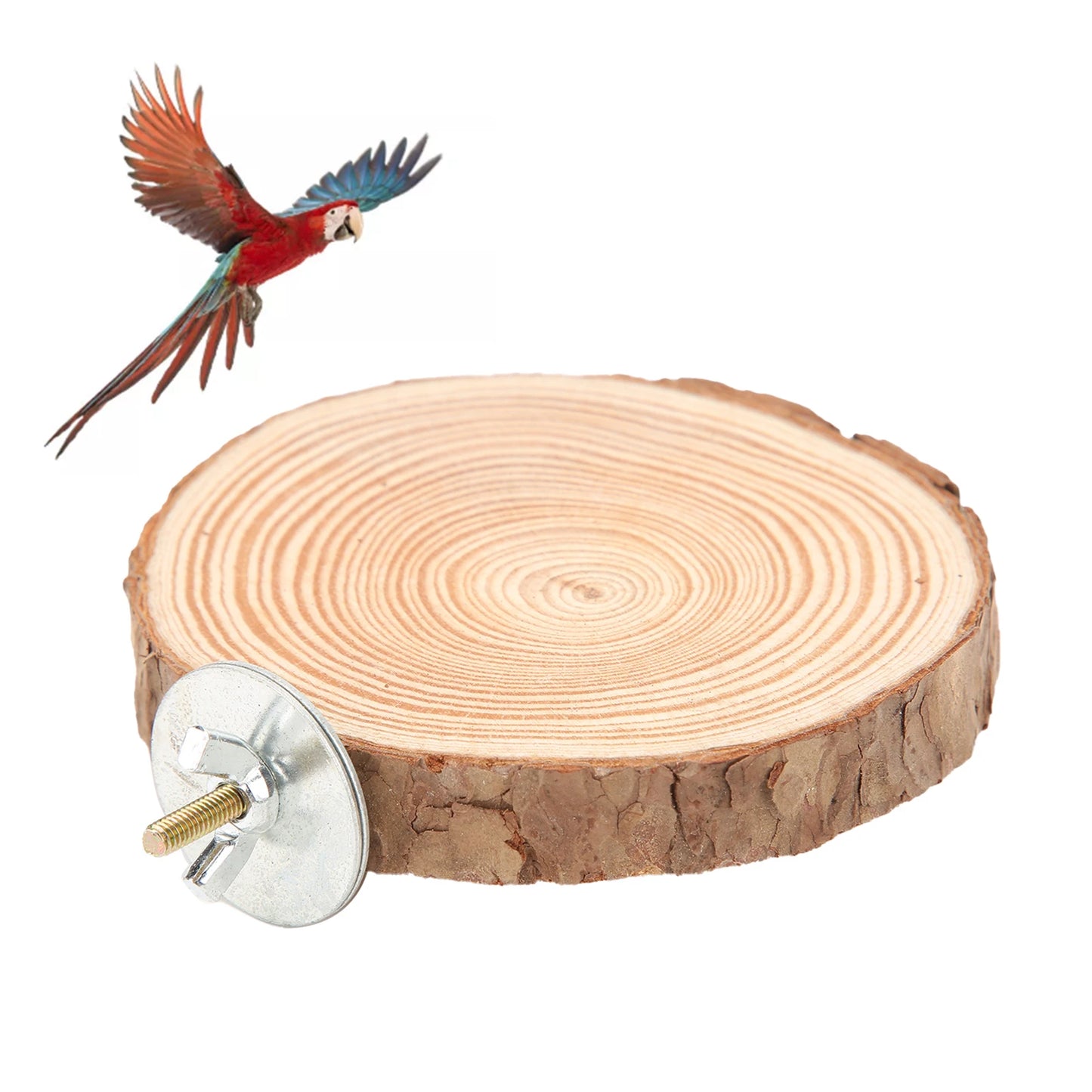Birds Round Perch Natural Wooden Stand for Cage Birds Parrots Biting Standing Round Natural Wood Stand for Bird