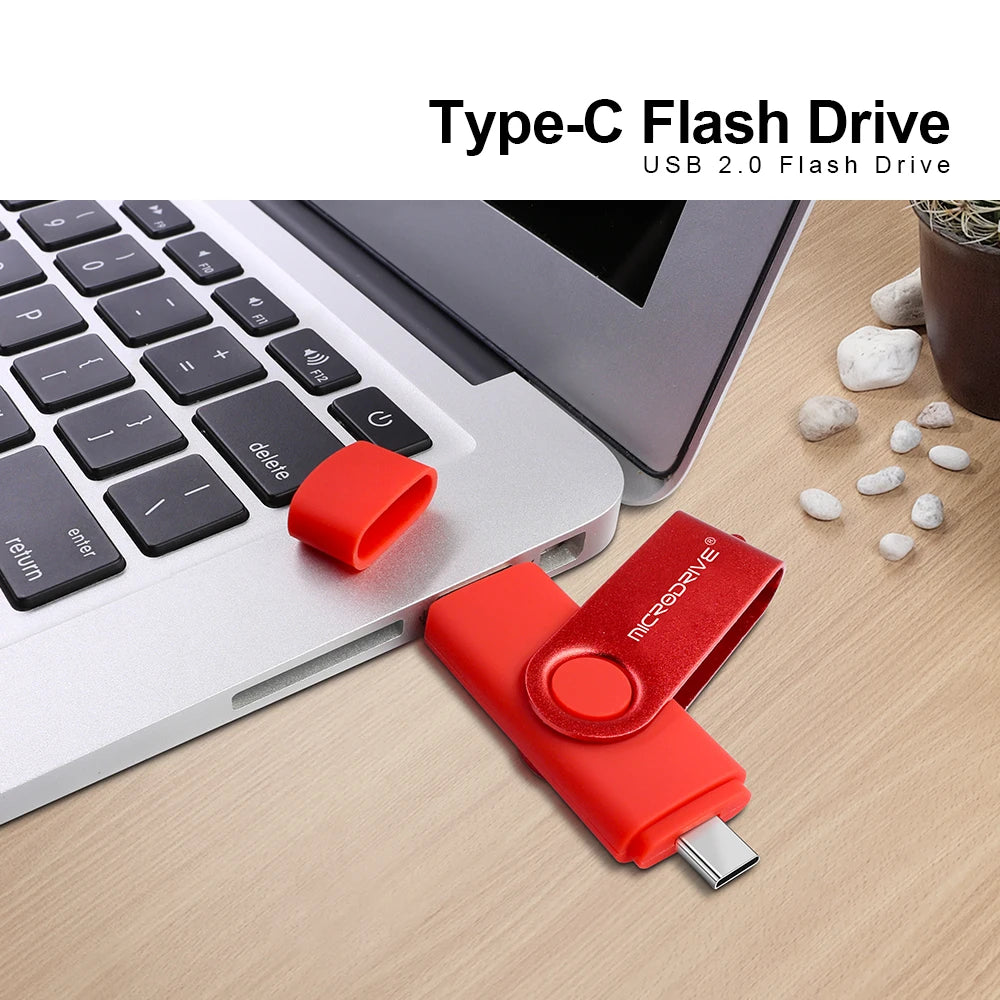 Metal OTG 2 IN 1 Type C Pen Drive 128GB USB Memory Stick
