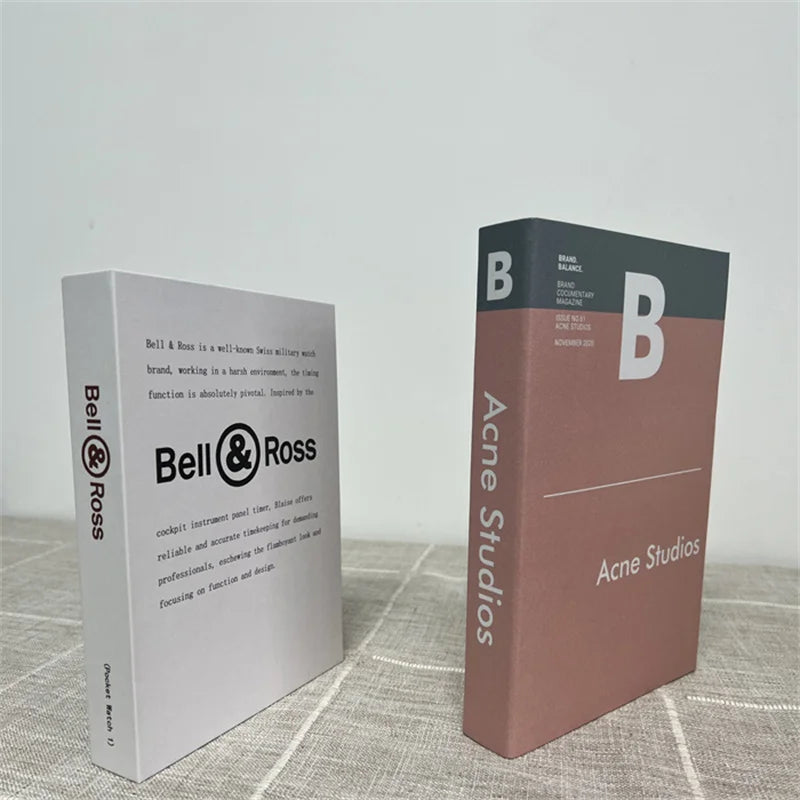 2 Piece Luxury Fake Book Decoration Set for Home and Cafe Decor Vintage Style Ornaments for Study and Club