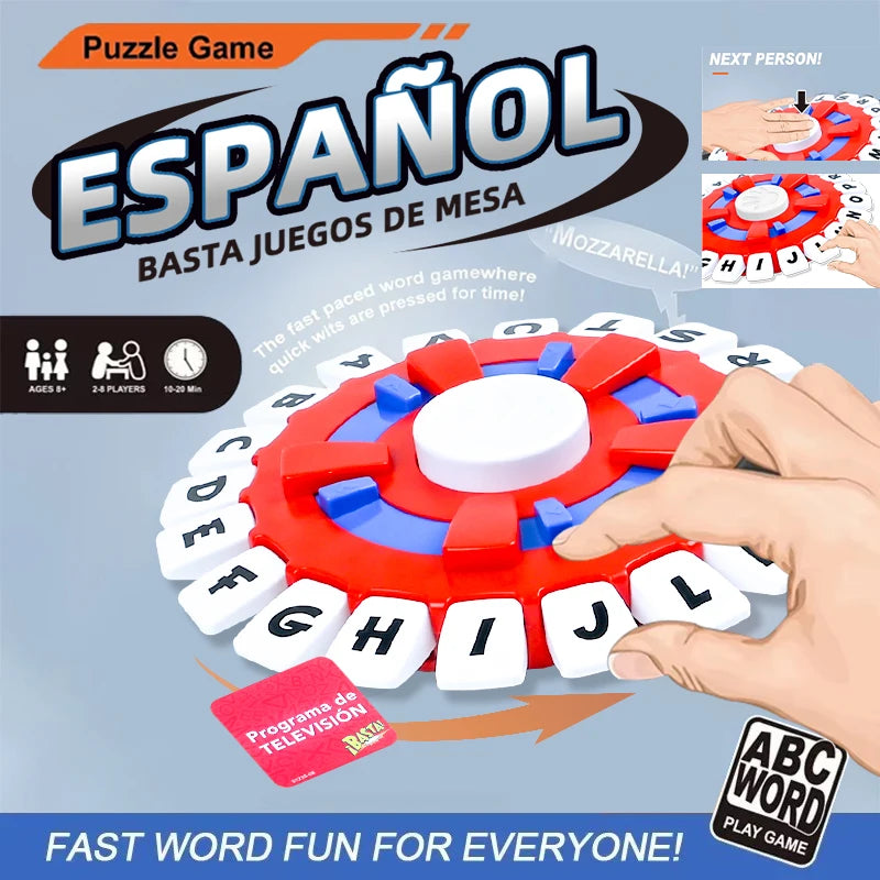 Spanish Basta Game Fast-Paced Family Letter Game for Learning