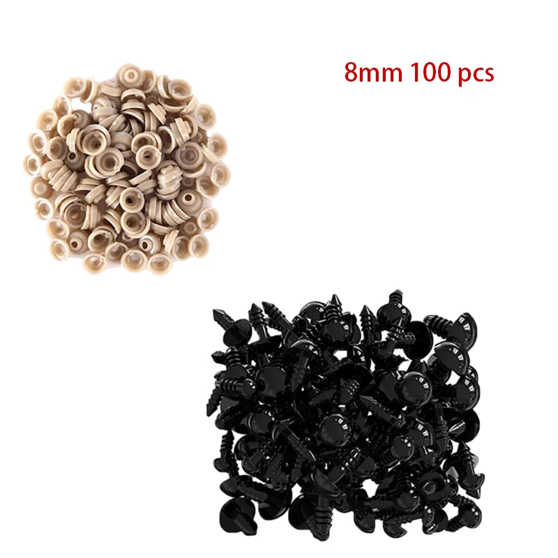 100pcs Plastic Safety Eyes 5-20mm for DIY Toys and Dolls