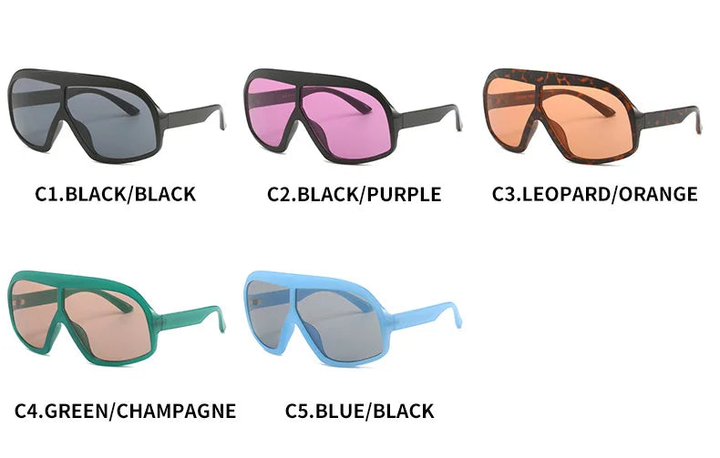 New Oversized One Piece Goggle Sunglasses UV Protection Fashion