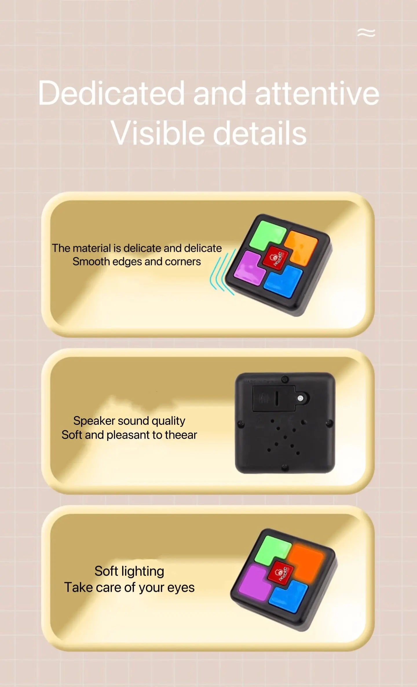 Square Memory Training Gaming Machine Flash Pocket Toy Exercise Focus