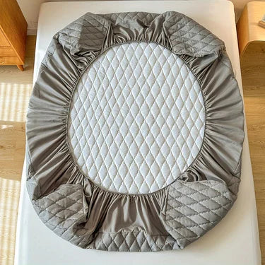 Waterproof Throw Mattress Cover Bed Protector Multi Size Gray White