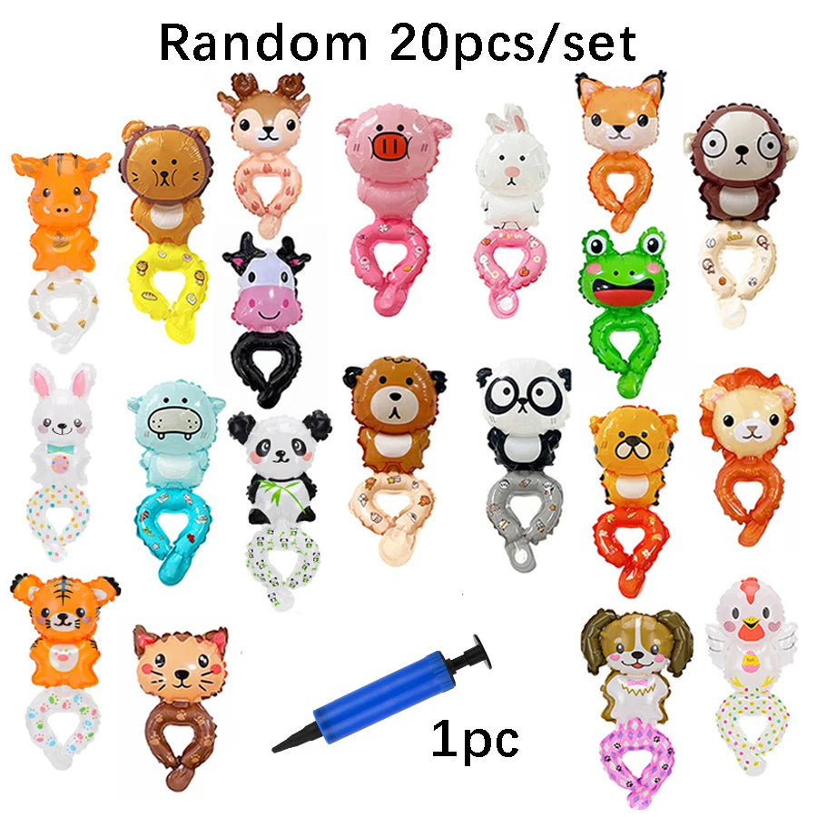 20Pcs Cute Wrist Balloon Rabbit Bear for Kids Birthday Party