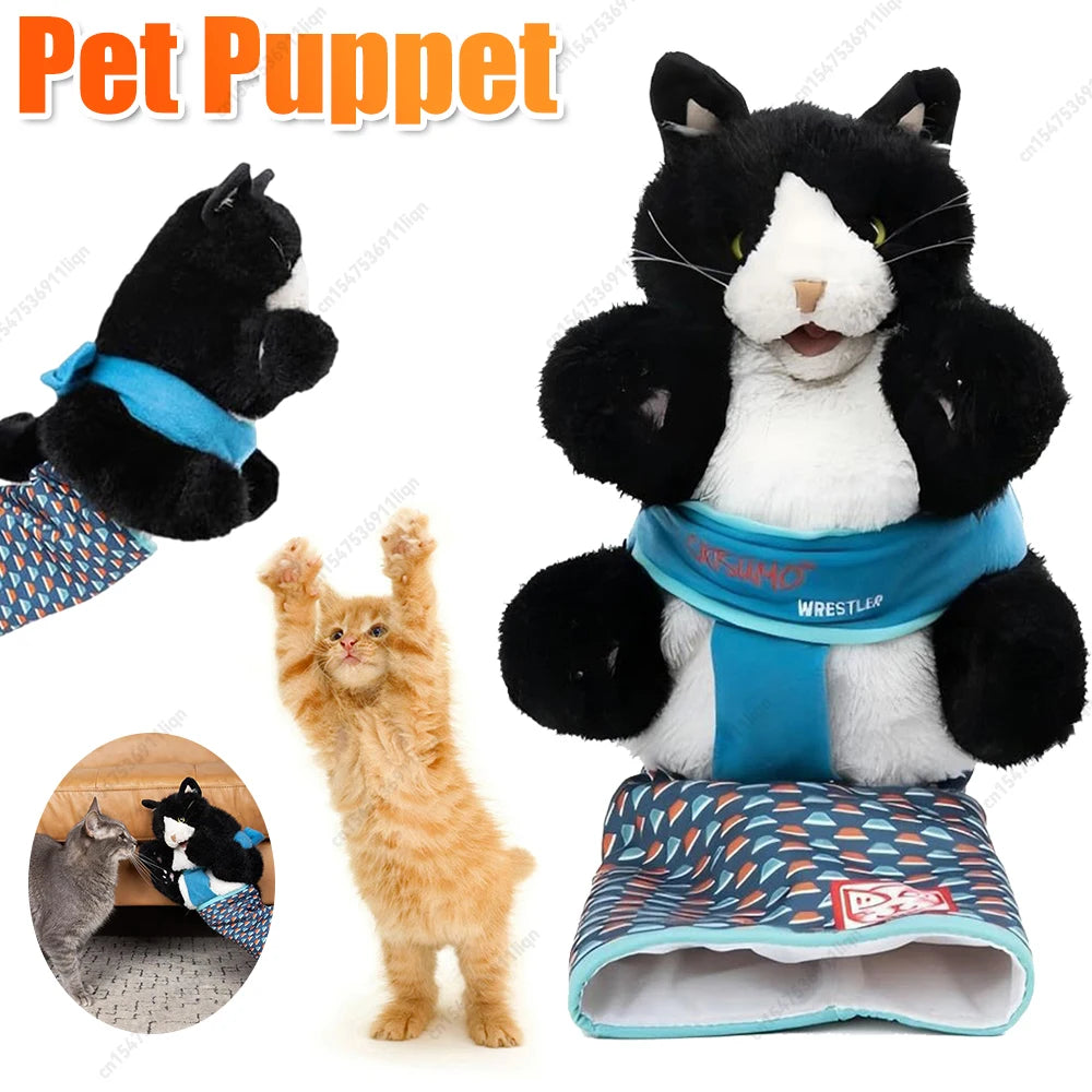 Cats Puppet Wrestler Cute Stuffed Animal Hand Puppet With Sturdy Padding Cat Dog Interactive Plush Toys Pet Soft Wrestling Glove