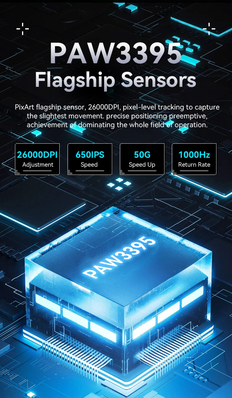 X3 PixArt PAW3395 Bluetooth Mouse 26000dpi Tri-Mode 49g
