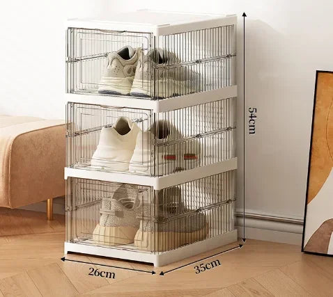 Dustproof 6 Layers Foldable Shoe Box Stackable Organizer