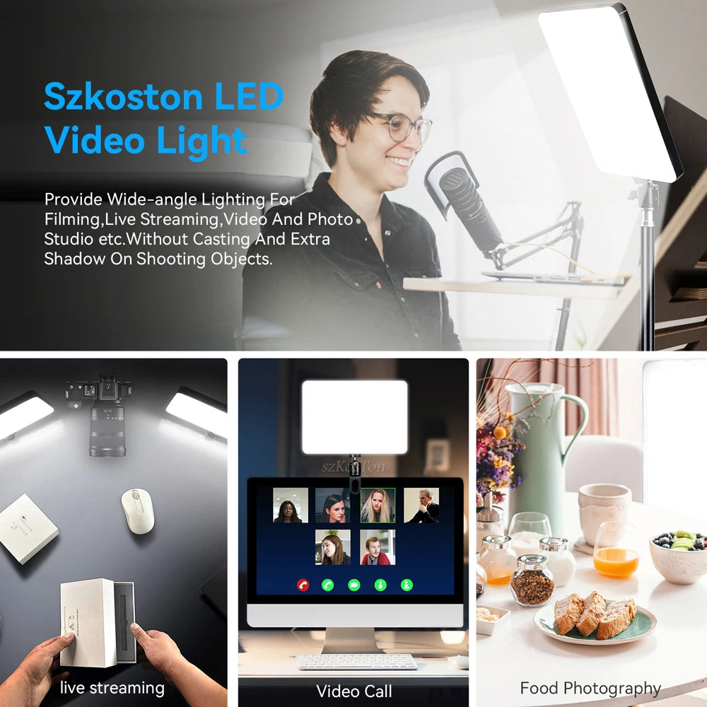 8/12 Inch LED Photography Video Light Panel Kit With Tripod