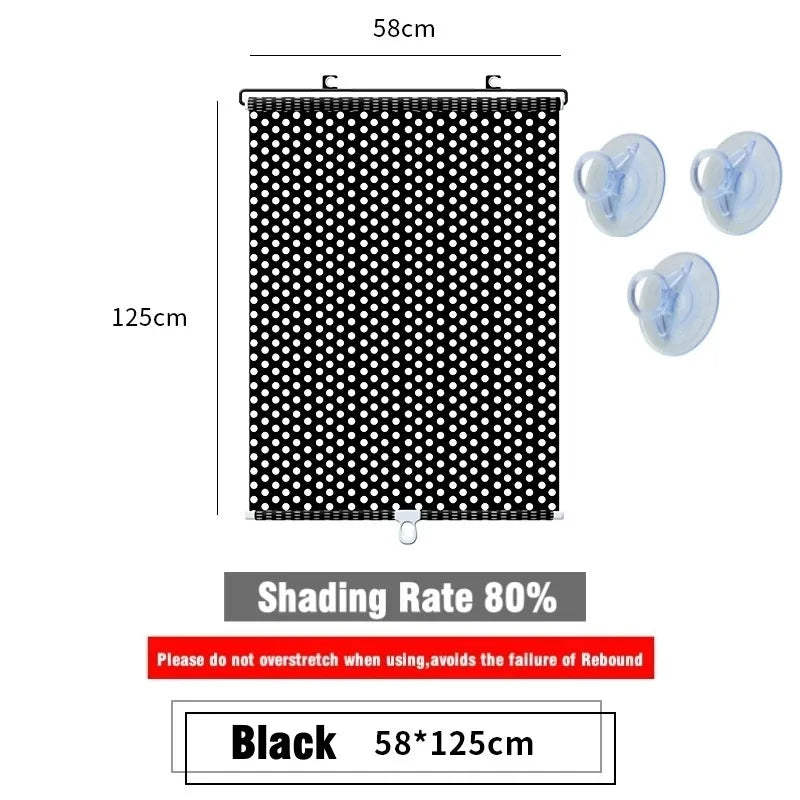 Universal Roller Blinds Suction Cup Sunshade Blackout Curtain