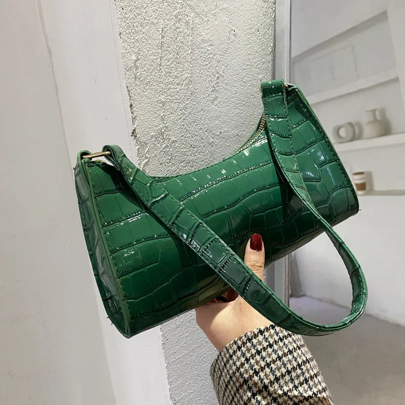 Retro Alligator Pattern Small Handbags for Women PU Leather