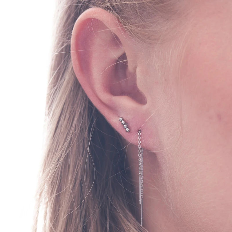 Charming 925 Sterling Silver Long Chain Threader Earrings for Women Fashion Jewelry