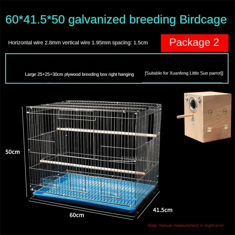 Garden Outdoor Portable Cage Thick Iron Birdcage Large Electroplating Starling Breeding Cage Budgie Bird Cage Bird Accessories W