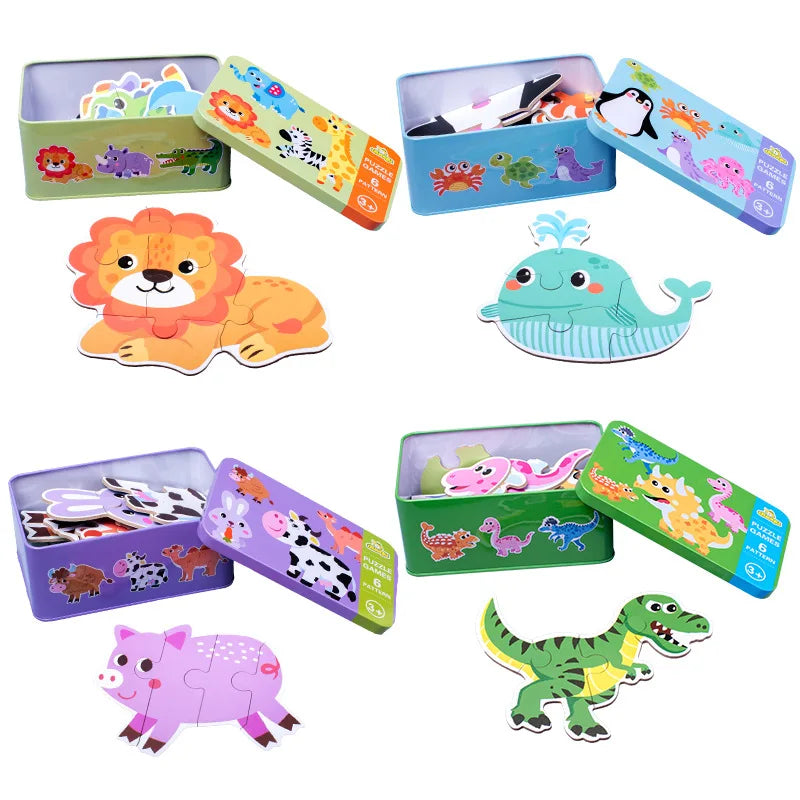 Baby Puzzle Montessori Educational Toys Wood 3D Jigsaw Puzzles For Kids 2-4 Years