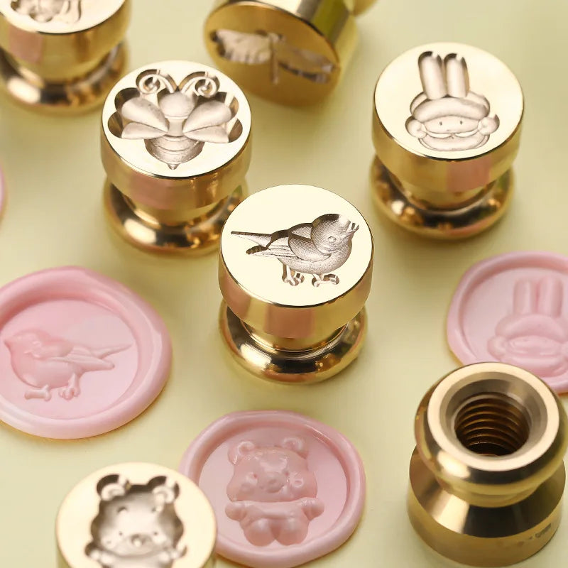 Mini Wax Seal Stamp Cute Animal Head for DIY Craft Invitations