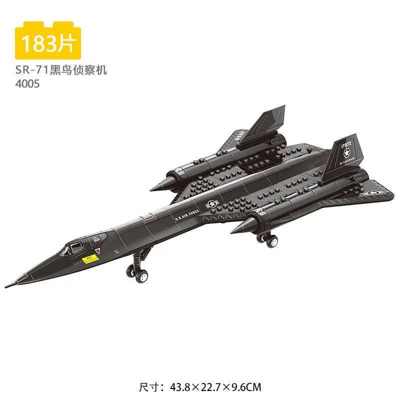 Military SR-71 Blackbird Building Blocks Assembly Toy for Creative Engineering Fun