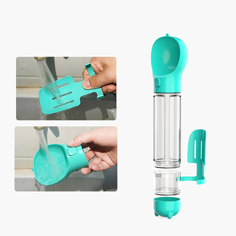 3 In 1 Portable Pet Dog Water Bottle Food Feeder Dispenser