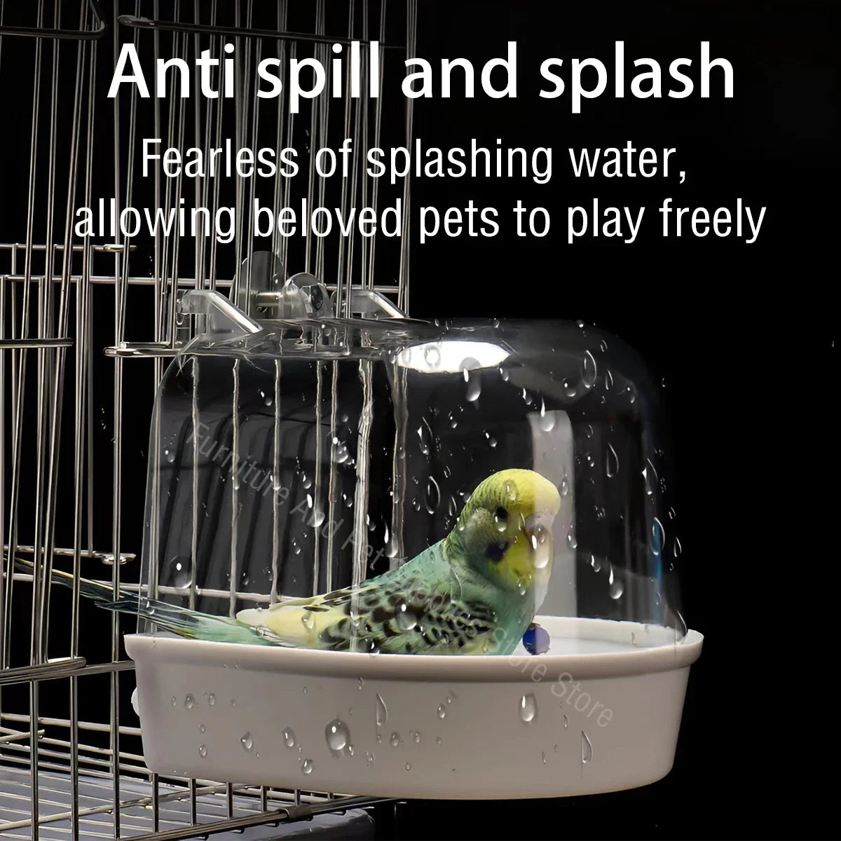 Hanging Bird Bath Box, Parakeet Shower Caged ,Parrot Bath Box Bird For Pet Brids For Canary, Budgerigar, Cockatiel,Parrots