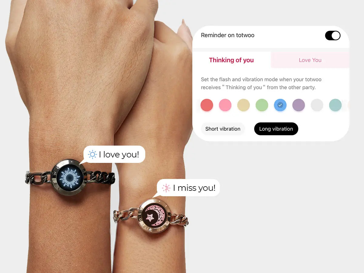 TOTWOO Long Distance Touch Bracelets for Couples Bluetooth Gifts