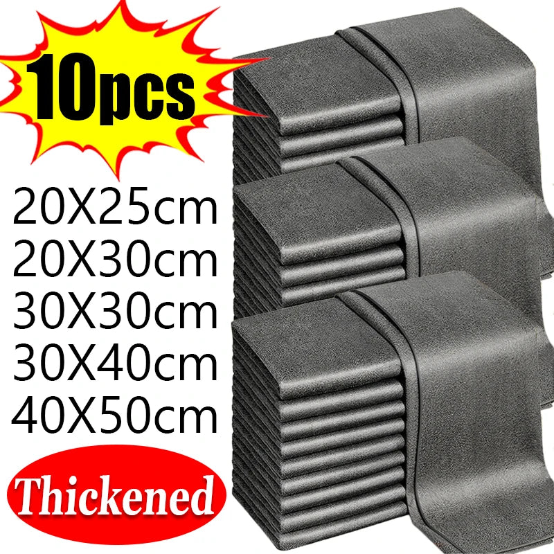 Thickened Microfiber Cleaning Cloths for Streak-Free Car Window and Glass Cleaning Reusable Household Towels